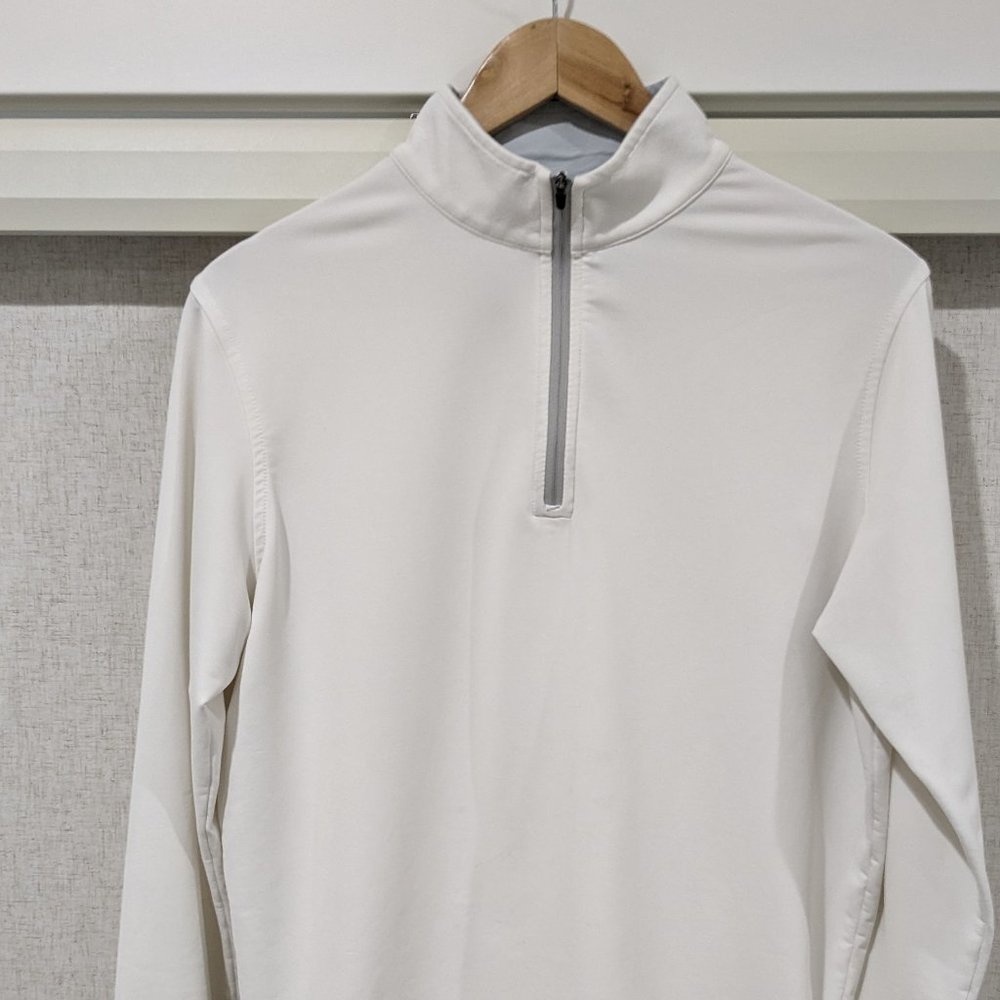 Peter Millar Perth performance quarter zip contemporary fit white